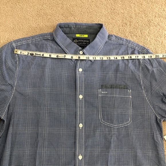American Rag Cie Mens Slim Fit Plaid Short Sleeve - Large - Picture 13 of 15